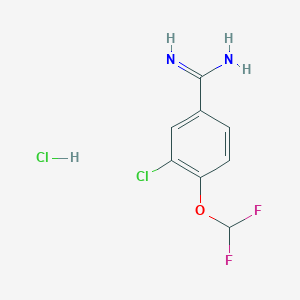 3-Chloro-4-(difluoromethoxy)benzene-1-carboximidamide hydrochloride