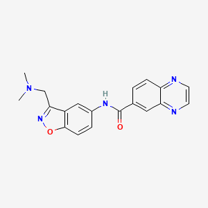 molecular formula C19H17N5O2 B2451206 N-[3-[(Dimethylamino)methyl]-1,2-benzoxazol-5-yl]quinoxaline-6-carboxamide CAS No. 2380069-44-1