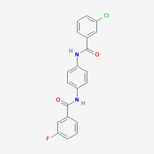 molecular formula C20H14ClFN2O2 B245121 N-{4-[(3-chlorobenzoyl)amino]phenyl}-3-fluorobenzamide 