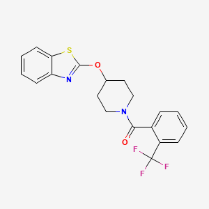 molecular formula C20H17F3N2O2S B2451219 (4-(Benzo[d]thiazol-2-yloxy)piperidin-1-yl)(2-(trifluoromethyl)phenyl)methanone CAS No. 1286718-40-8
