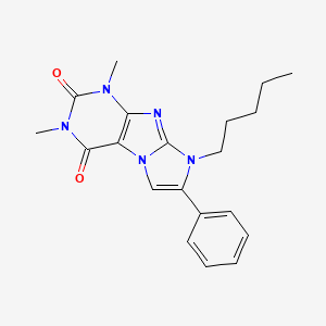 molecular formula C20H23N5O2 B2451228 1,3-dimethyl-8-pentyl-7-phenyl-1H-imidazo[2,1-f]purine-2,4(3H,8H)-dione CAS No. 31488-18-3
