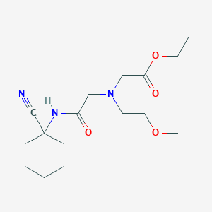 molecular formula C16H27N3O4 B2451229 Ethyl 2-({[(1-cyanocyclohexyl)carbamoyl]methyl}(2-methoxyethyl)amino)acetate CAS No. 1356761-25-5