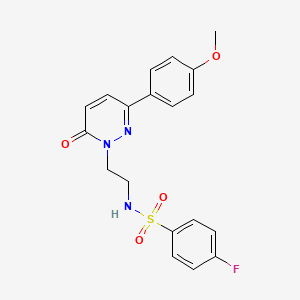 molecular formula C19H18FN3O4S B2451234 4-fluoro-N-(2-(3-(4-methoxyphenyl)-6-oxopyridazin-1(6H)-yl)ethyl)benzenesulfonamide CAS No. 923150-34-9