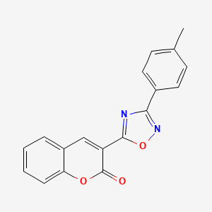 molecular formula C18H12N2O3 B2451235 3-[3-(4-甲基苯基)-1,2,4-噁二唑-5-基]-2H-色烯-2-酮 CAS No. 724446-43-9