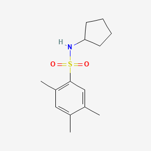 molecular formula C14H21NO2S B2451238 N-cyclopentyl-2,4,5-trimethylbenzenesulfonamide CAS No. 915926-19-1