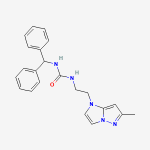 1-benzhydryl-3-(2-(6-methyl-1H-imidazo[1,2-b]pyrazol-1-yl)ethyl)urea