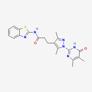 N-(benzo[d]thiazol-2-yl)-3-(1-(4,5-dimethyl-6-oxo-1,6-dihydropyrimidin-2-yl)-3,5-dimethyl-1H-pyrazol-4-yl)propanamide
