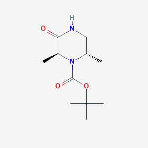 molecular formula C11H20N2O3 B2451251 叔丁基(2S,6S)-2,6-二甲基-3-氧代哌嗪-1-羧酸酯 CAS No. 2306247-05-0