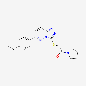 molecular formula C19H21N5OS B2451268 2-[[6-(4-Ethylphenyl)-[1,2,4]triazolo[4,3-b]pyridazin-3-yl]sulfanyl]-1-pyrrolidin-1-ylethanone CAS No. 894049-83-3