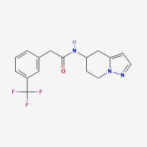 molecular formula C16H16F3N3O B2451272 N-(4,5,6,7-tetrahydropyrazolo[1,5-a]pyridin-5-yl)-2-(3-(trifluoromethyl)phenyl)acetamide CAS No. 2034488-47-4