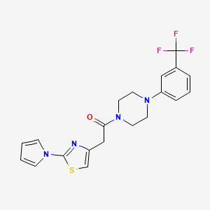 2-(2-(1H-pyrrol-1-yl)thiazol-4-yl)-1-(4-(3-(trifluoromethyl)phenyl)piperazin-1-yl)ethanone