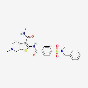 molecular formula C25H28N4O4S2 B2451281 2-(4-(N-benzyl-N-methylsulfamoyl)benzamido)-N,6-dimethyl-4,5,6,7-tetrahydrothieno[2,3-c]pyridine-3-carboxamide CAS No. 533892-73-8