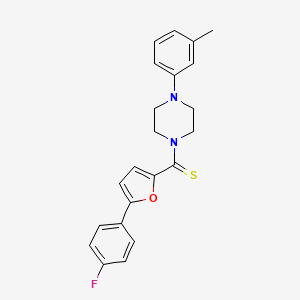 molecular formula C22H21FN2OS B2451295 (5-(4-氟苯基)呋喃-2-基)(4-(间甲苯基)哌嗪-1-基)甲硫酮 CAS No. 941947-22-4