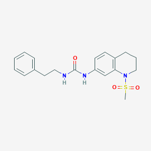 molecular formula C19H23N3O3S B2451298 1-(1-(Methylsulfonyl)-1,2,3,4-tetrahydroquinolin-7-yl)-3-phenethylurea CAS No. 1203240-94-1