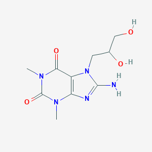 molecular formula C10H15N5O4 B024513 7-(2,3-Dihydroxypropyl)-8-aminotheophylline CAS No. 111038-25-6