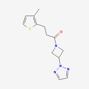 molecular formula C13H16N4OS B2451301 1-(3-(2H-1,2,3-triazol-2-yl)azetidin-1-yl)-3-(3-methylthiophen-2-yl)propan-1-one CAS No. 2189435-09-2