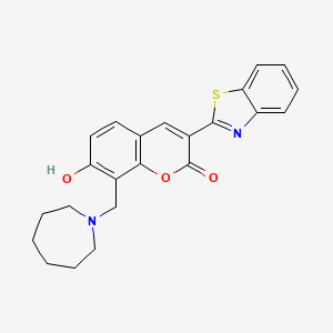 molecular formula C23H22N2O3S B2451303 8-(氮杂环戊-1-基甲基)-3-(苯并[d]噻唑-2-基)-7-羟基-2H-色烯-2-酮 CAS No. 315237-43-5