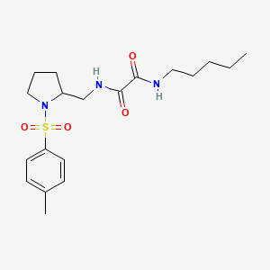 molecular formula C19H29N3O4S B2451308 N1-pentyl-N2-((1-tosylpyrrolidin-2-yl)methyl)oxalamide CAS No. 896272-38-1