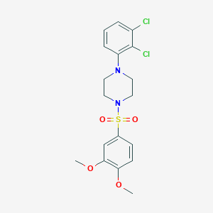 molecular formula C18H20Cl2N2O4S B245132 1-(2,3-Dichlorophenyl)-4-[(3,4-dimethoxyphenyl)sulfonyl]piperazine 