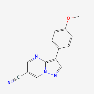 molecular formula C14H10N4O B2451323 3-(4-甲氧基苯基)吡唑并[1,5-a]嘧啶-6-腈 CAS No. 303150-57-4