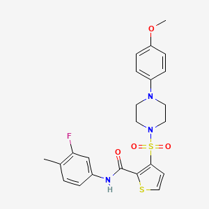 molecular formula C23H24FN3O4S2 B2451325 N-(3-氟-4-甲基苯基)-3-{[4-(4-甲氧基苯基)哌嗪-1-基]磺酰基}噻吩-2-甲酰胺 CAS No. 1207038-70-7