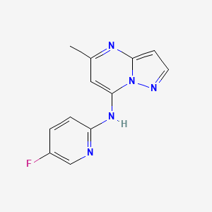 molecular formula C12H10FN5 B2451332 N-(5-氟吡啶-2-基)-5-甲基吡唑并[1,5-a]嘧啶-7-胺 CAS No. 2310205-63-9