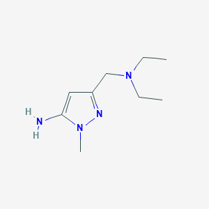 molecular formula C9H18N4 B2451334 1H-Pyrazole-3-methanamine,5-amino-N,N-diethyl-1-methyl- CAS No. 1224888-38-3