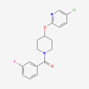 molecular formula C17H16ClFN2O2 B2451342 (4-((5-Chloropyridin-2-yl)oxy)piperidin-1-yl)(3-fluorophenyl)methanone CAS No. 1428351-00-1