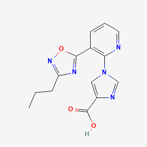 1-[3-(3-propyl-1,2,4-oxadiazol-5-yl)pyridin-2-yl]-1H-imidazole-4-carboxylic acid