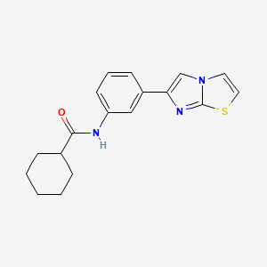 molecular formula C18H19N3OS B2451353 N-(3-(imidazo[2,1-b]thiazol-6-yl)phenyl)cyclohexanecarboxamide CAS No. 893969-01-2