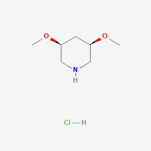 molecular formula C7H16ClNO2 B2451359 (3R,5S)-3,5-二甲氧基哌啶；盐酸盐 CAS No. 2503155-69-7