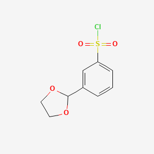 molecular formula C9H9ClO4S B2451367 3-(1,3-Dioxolan-2-yl)benzenesulfonyl chloride CAS No. 2167300-93-6