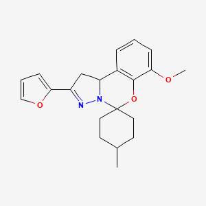 2-(Furan-2-yl)-7-methoxy-4'-methyl-1,10b-dihydrospiro[benzo[e]pyrazolo[1,5-c][1,3]oxazine-5,1'-cyclohexane]