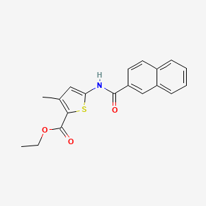 molecular formula C19H17NO3S B2451374 3-甲基-5-（萘-2-甲酰氨基）噻吩-2-甲酸乙酯 CAS No. 477567-80-9