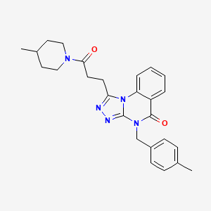 molecular formula C26H29N5O2 B2451378 4-(4-methylbenzyl)-1-(3-(4-methylpiperidin-1-yl)-3-oxopropyl)-[1,2,4]triazolo[4,3-a]quinazolin-5(4H)-one CAS No. 887224-37-5