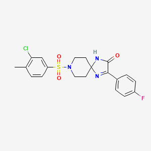 molecular formula C20H19ClFN3O3S B2451380 8-((3-Chloro-4-methylphenyl)sulfonyl)-3-(4-fluorophenyl)-1,4,8-triazaspiro[4.5]dec-3-en-2-one CAS No. 1215740-74-1