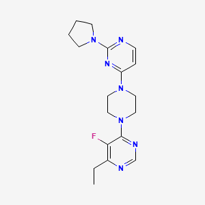 molecular formula C18H24FN7 B2451384 4-Ethyl-5-fluoro-6-[4-(2-pyrrolidin-1-ylpyrimidin-4-yl)piperazin-1-yl]pyrimidine CAS No. 2415523-35-0