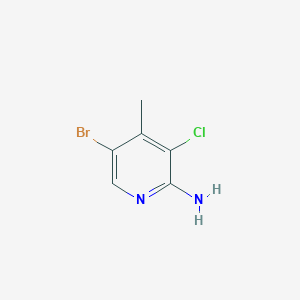 molecular formula C6H6BrClN2 B2451391 5-Bromo-3-chloro-4-methylpyridin-2-amine CAS No. 1446182-19-9