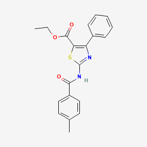 molecular formula C20H18N2O3S B2451393 Ethyl 2-(4-methylbenzamido)-4-phenylthiazole-5-carboxylate CAS No. 312604-94-7