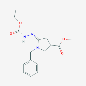 molecular formula C16H21N3O4 B245140 Methyl 1-benzyl-5-[(ethoxycarbonyl)hydrazono]-3-pyrrolidinecarboxylate 