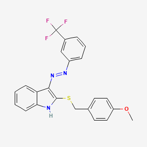 molecular formula C23H18F3N3OS B2451403 2-[(4-methoxybenzyl)sulfanyl]-3H-indol-3-one N-[3-(trifluoromethyl)phenyl]hydrazone CAS No. 478044-02-9