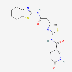 6-oxo-N-(4-(2-oxo-2-((4,5,6,7-tetrahydrobenzo[d]thiazol-2-yl)amino)ethyl)thiazol-2-yl)-1,6-dihydropyridine-3-carboxamide