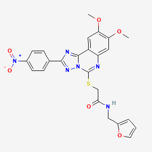 molecular formula C24H20N6O6S B2451406 2-((8,9-二甲氧基-2-(4-硝基苯基)-[1,2,4]三唑并[1,5-c]喹唑啉-5-基)硫代)-N-(呋喃-2-基甲基)乙酰胺 CAS No. 902594-14-3