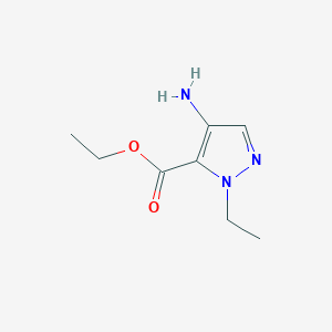 molecular formula C8H13N3O2 B2451407 1H-Pyrazole-5-carboxylicacid,4-amino-1-ethyl-,ethylester CAS No. 1352200-80-6