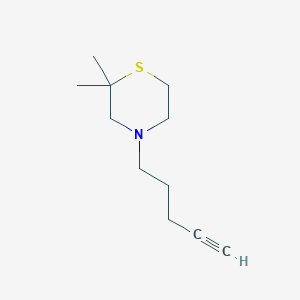 molecular formula C11H19NS B2451411 2,2-Dimethyl-4-pent-4-ynylthiomorpholine CAS No. 1592447-00-1