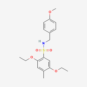 molecular formula C19H25NO5S B2451414 2,5-diethoxy-N-(4-methoxybenzyl)-4-methylbenzenesulfonamide CAS No. 1903396-62-2