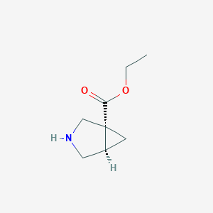 molecular formula C8H13NO2 B2451422 ethyl (1R,5R)-3-azabicyclo[3.1.0]hexane-1-carboxylate CAS No. 1204820-73-4