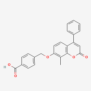 molecular formula C24H18O5 B2451426 4-{[(8-methyl-2-oxo-4-phenyl-2H-chromen-7-yl)oxy]methyl}benzoic acid CAS No. 326618-56-8