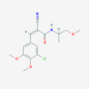 molecular formula C16H19ClN2O4 B2451427 (Z)-3-(3-Chloro-4,5-dimethoxyphenyl)-2-cyano-N-(1-methoxypropan-2-yl)prop-2-enamide CAS No. 872212-98-1