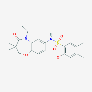 N-(5-ethyl-3,3-dimethyl-4-oxo-2,3,4,5-tetrahydrobenzo[b][1,4]oxazepin-7-yl)-2-methoxy-4,5-dimethylbenzenesulfonamide